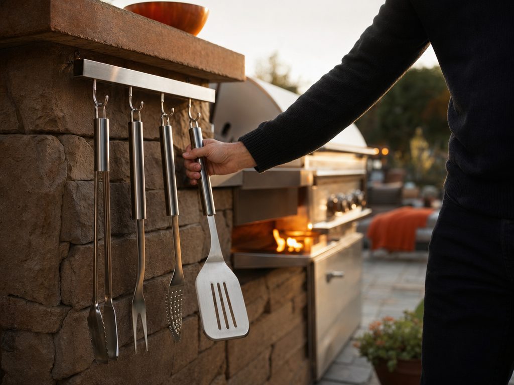 Grills Accessories in premium outdoor kitchen context, Grill Island