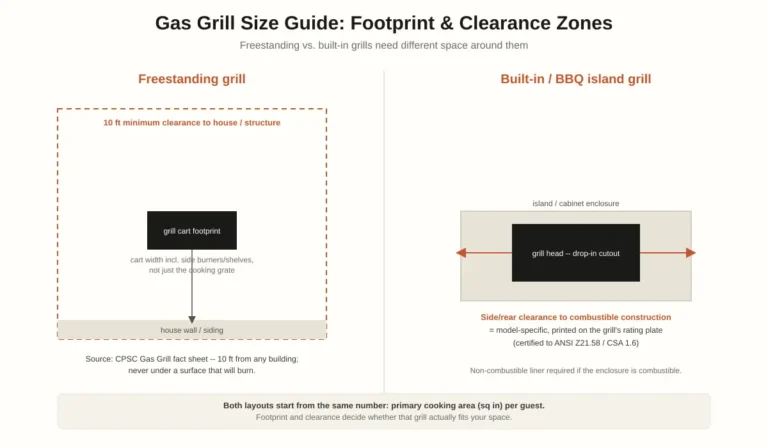 Home 14 gas grill size guide footprint clearance